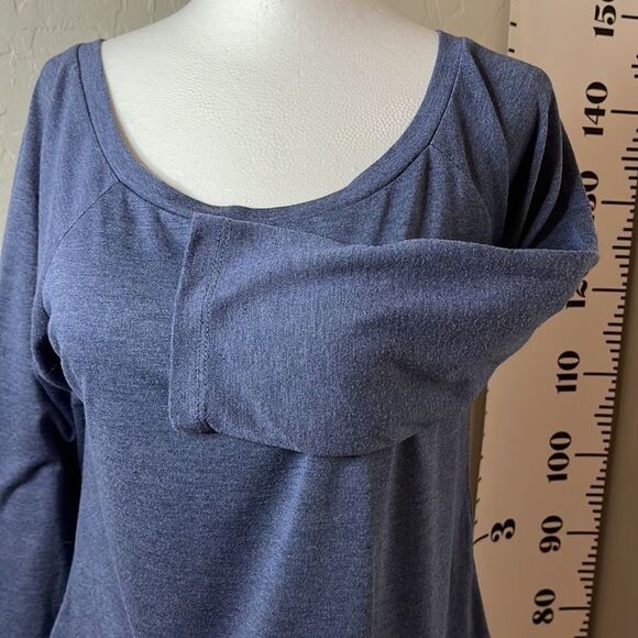 weavers blue scoop neck three-quarter length sleeve jersey top size medium - Picture 2 of 9